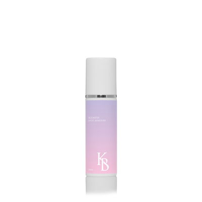 Front view of Kaloneo Beauty Blemish Spot Remover bottle with soft pink and lavender label, natural acne treatment for calming breakouts.